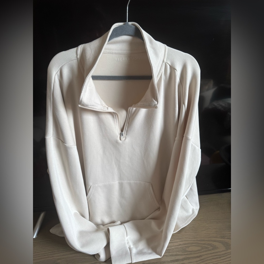Beige Quarter-Zip Pullover